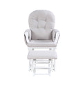 Mason Glider And Ottoman White Wood And Woven Gray Fabric Gray Polyester Wood Fabric