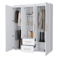 White All In One 2 Door Armoire White Bedroom Wood