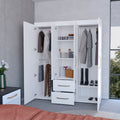 White All In One 2 Door Armoire White Bedroom Wood