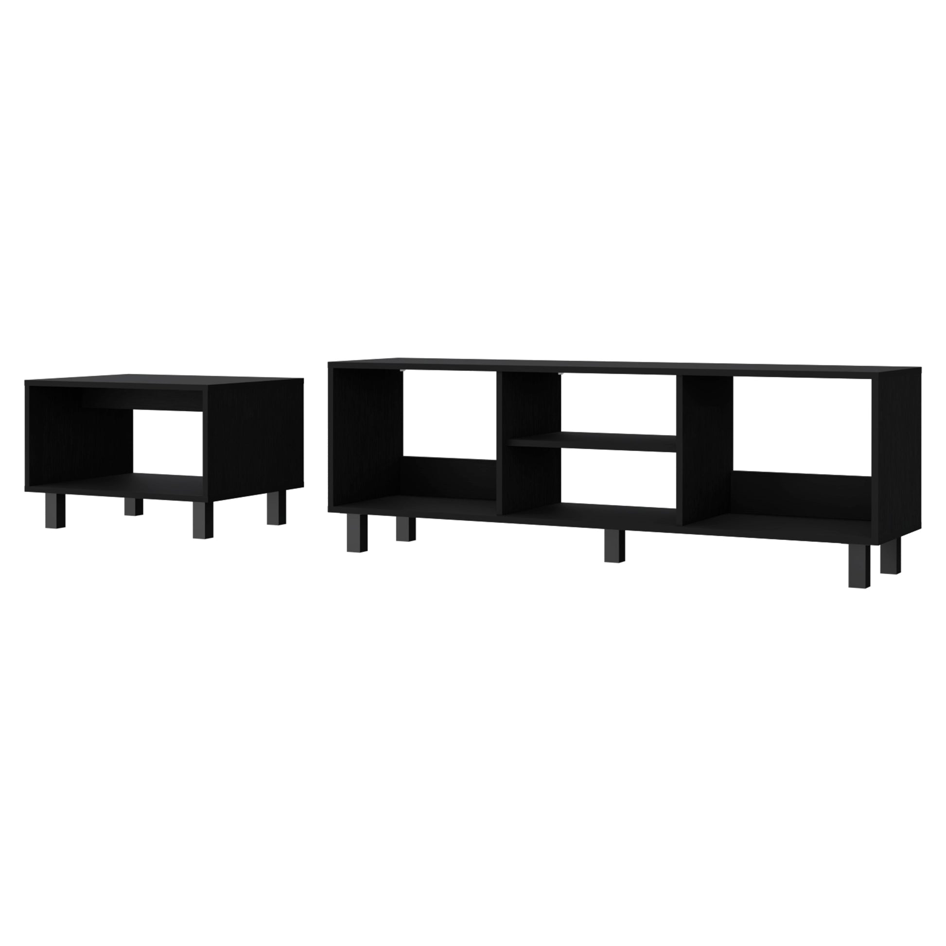 Landon Black 2 Piece Living Room Set Black 60 69 Inches Wood