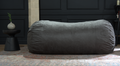 Jasper Traditional 8 Foot Cylindrical Suede Bean Bag, Charcoal Charcoal Microfiber