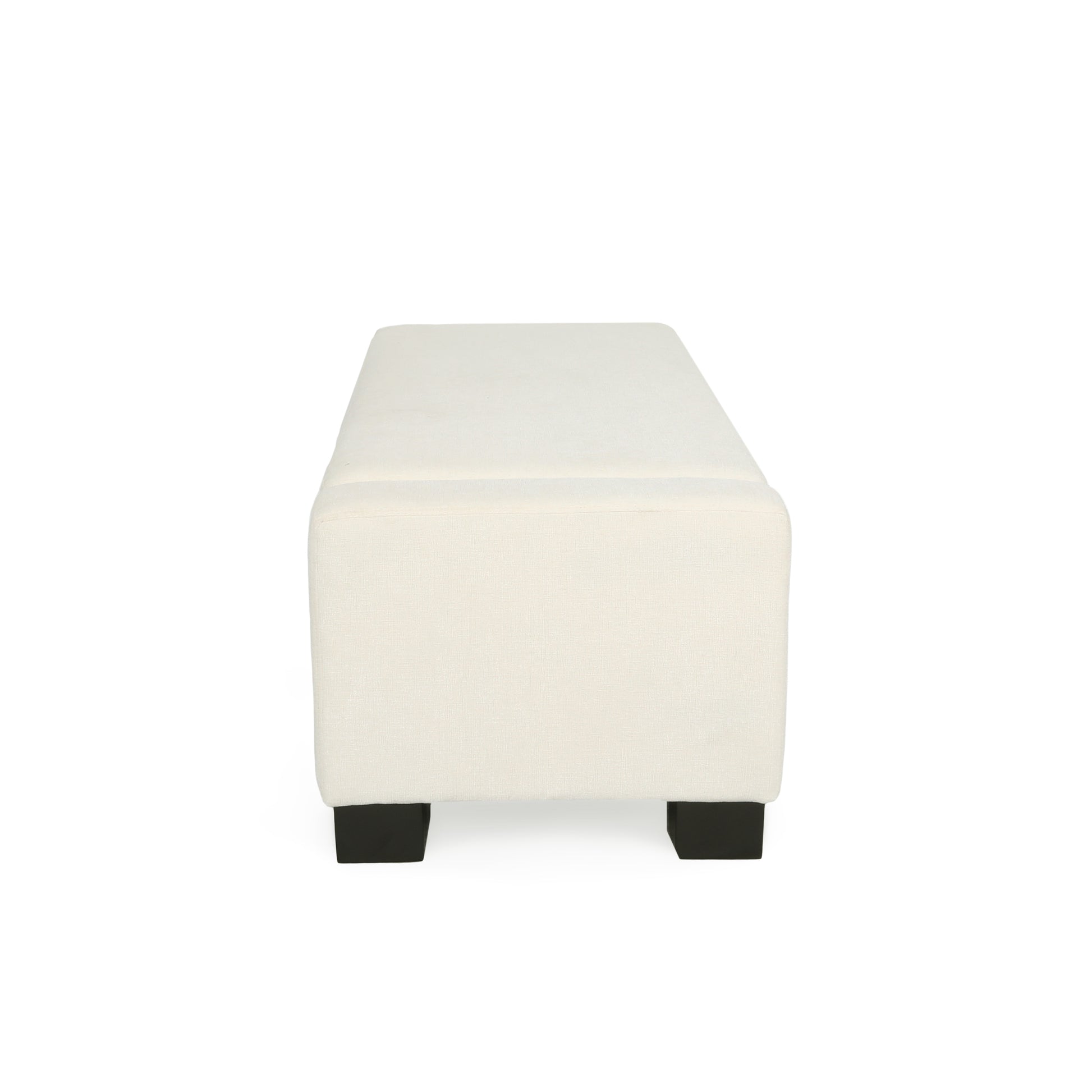 Storage Ottoman White Fabric