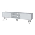 White Hairpin Leg Tv Rack White White Primary Living Space 50 59 Inches 50 59 Inches 55 Inches Wood