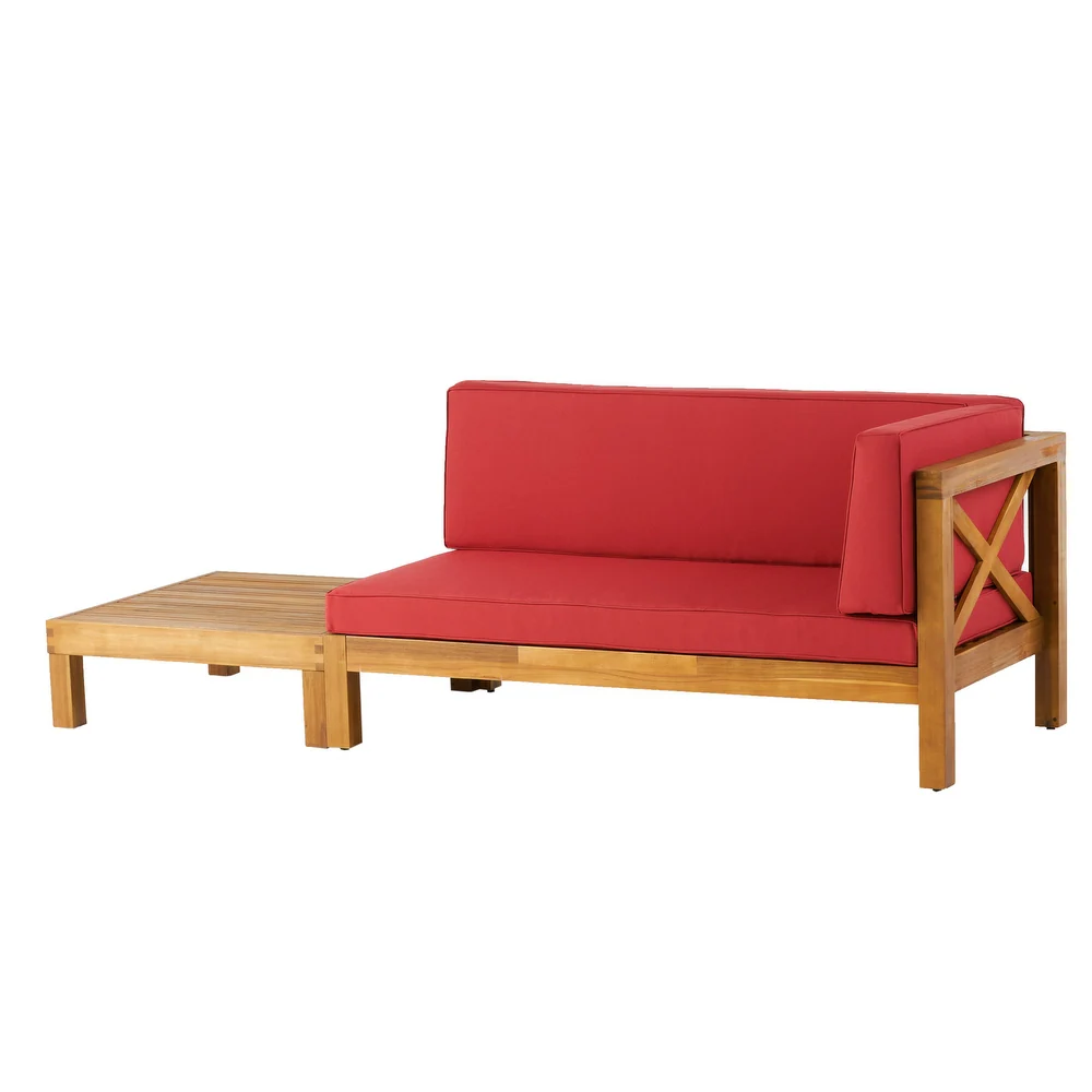 Brava X Back Corner Bench R With Coffee Tablered Red Acacia Wood