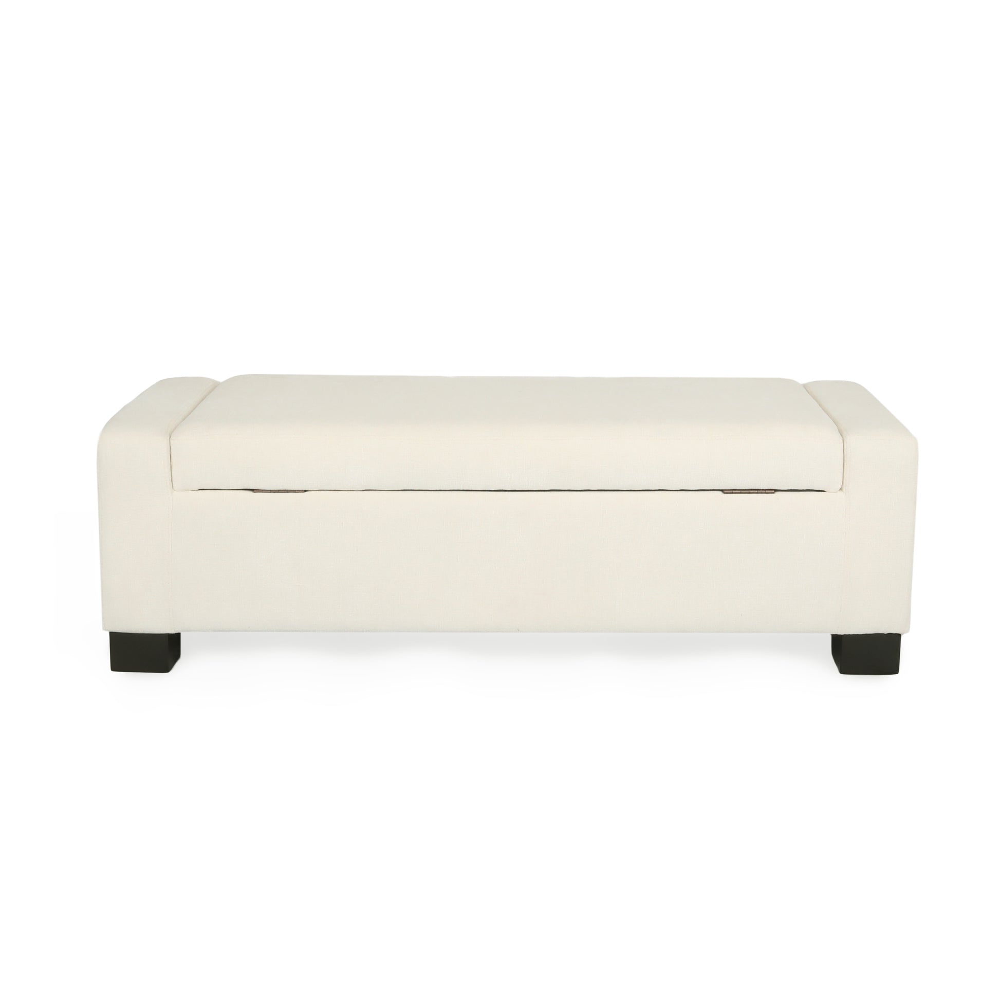 Storage Ottoman White Fabric