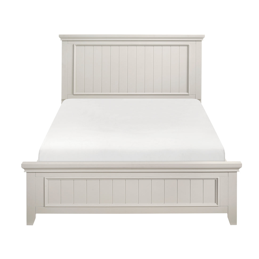 Farmhouse Style Queen Size Panel Bed 1Pc Classic White Finish Modern Bedroom Wooden Furniture Box Spring Required Queen White Wood Bedroom Farmhouse,Modern Panel Wood