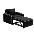 1 Versatile Foldable Sofa Bed In 3 Lengths, Modern Sofa Sofa Sofa Velvet Pull Out Bed, Adjustable Back And With Usb Port And Ashtray And Swivel Phone Stand Black Black Velvet Wood Primary Living Space Cushion Back Light Duty Modern,Traditional Eucalyptus