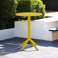 3 Piece Plastic Arm Chair Bistro Grs Premium Ocean Plastic, Mustard Yellow Mustard Plastic