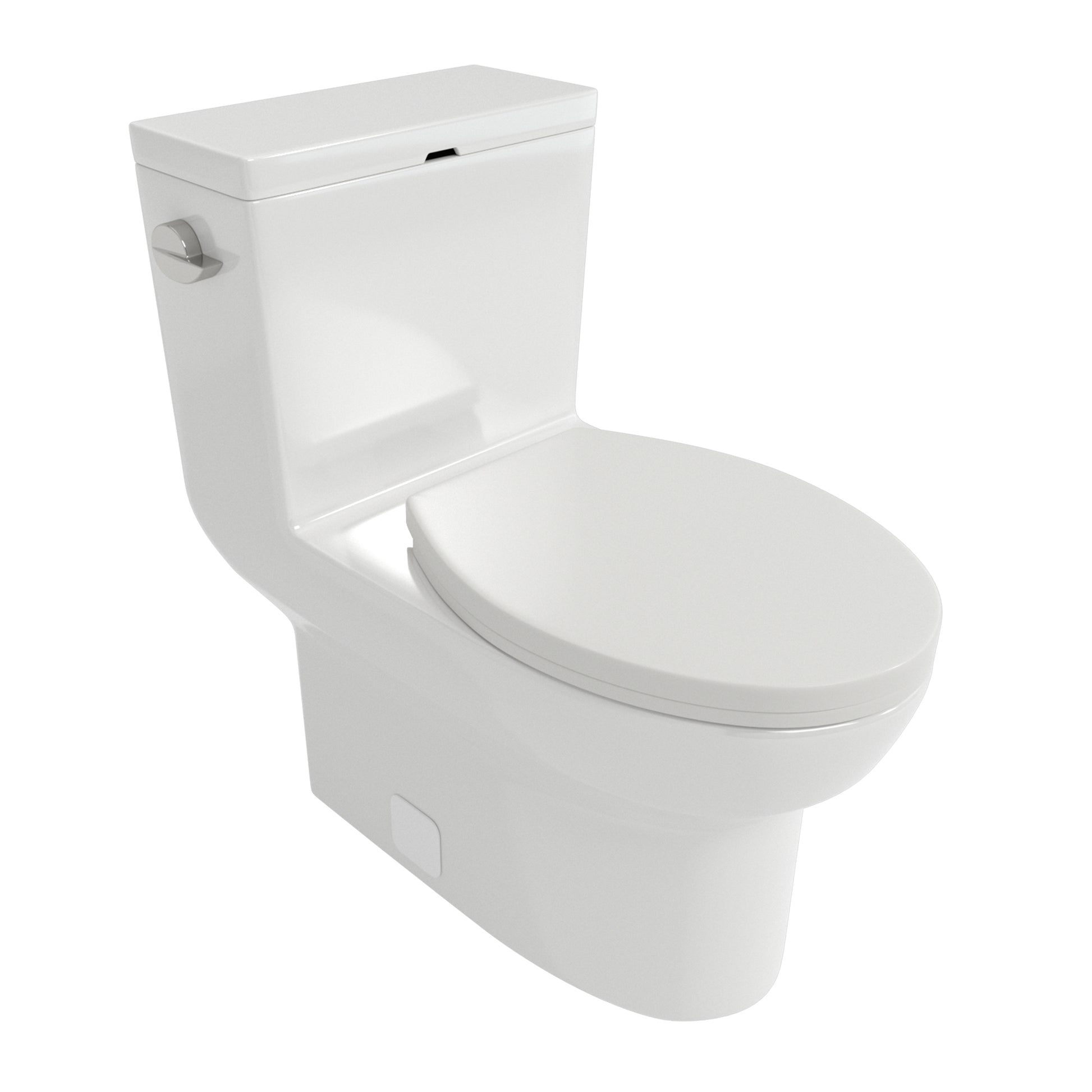 Ceramic One Piece Toilet,Single Flush With Soft Clsoing Seat White Ceramic