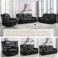 2 Seater Home Theater Recliner Manual Recliner Chair With A Storage Box And Two Cup Holders For Living Room,Bedroom, Black Old Sku:Pp302954Aab Black Foam Pu Leather