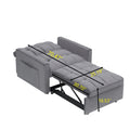 Sofa Bed Chair 3 In 1 Convertible, Recliner, Single Recliner, Suitable For Small Spaces With Adjustable Back Black Dark Grey Dark Grey Light Brown Velvet Wood Primary Living Space Loose Back Modern,Traditional Eucalyptus Rolled Arms Solid Wood Mdf Resin