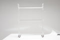 Acrylic Rolling Side Table 3 Tiers End Table With Lockable Wheels Small Clear Table For Living Room Clear Acrylic