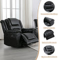 Home Theater Recliner Set Manual Recliner Chair With Wide Armrest, Two Built In Cup Holders For Living Room,Bedroom, Black Old Sku:Sg000760Aab Black Foam Pu Leather