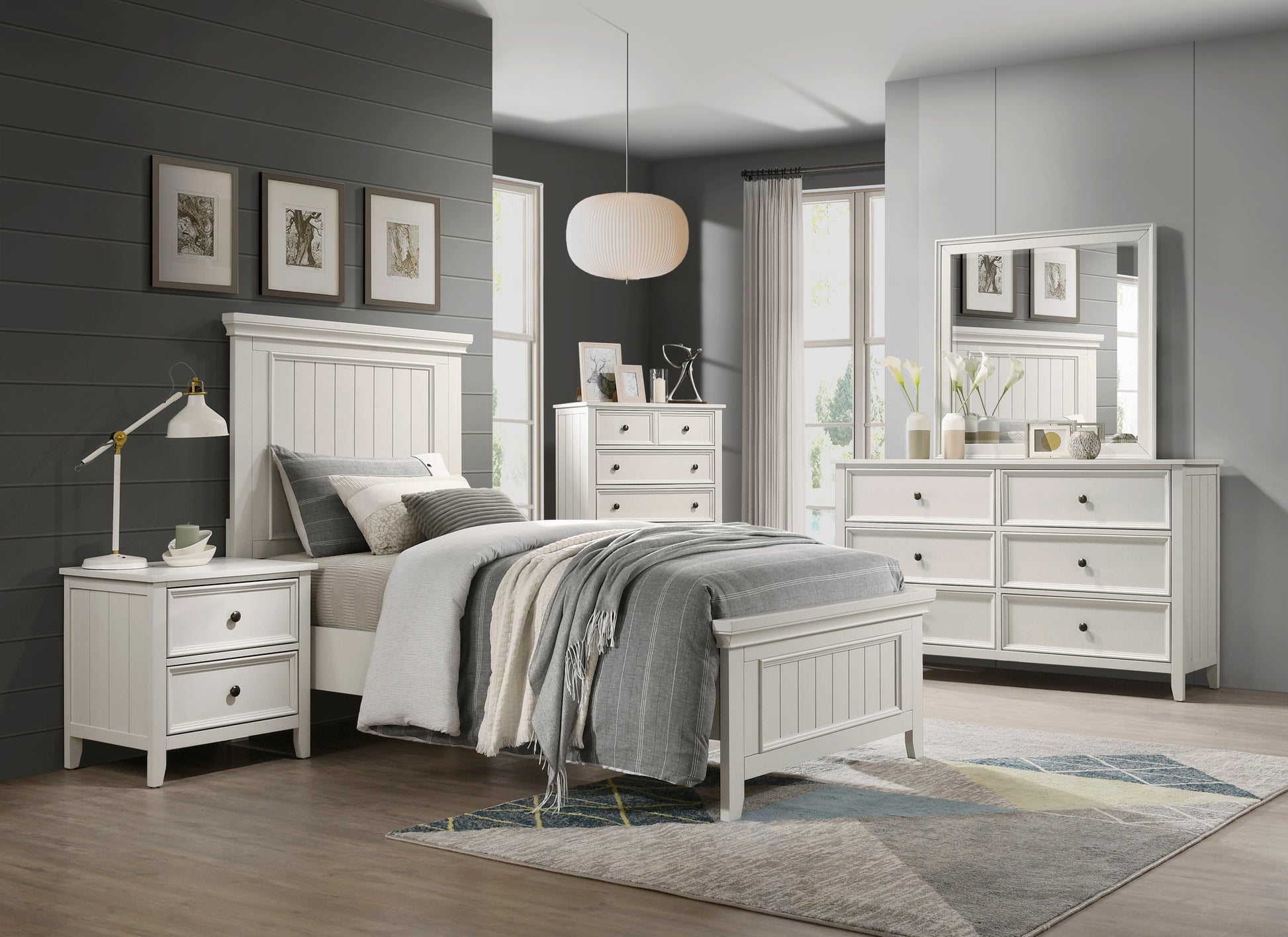 Classic White Finish Bedroom Dresser Of 6 Drawers Storage 1Pc Modern Furniture Farmhouse Style White Bedroom Farmhouse,Modern Wood