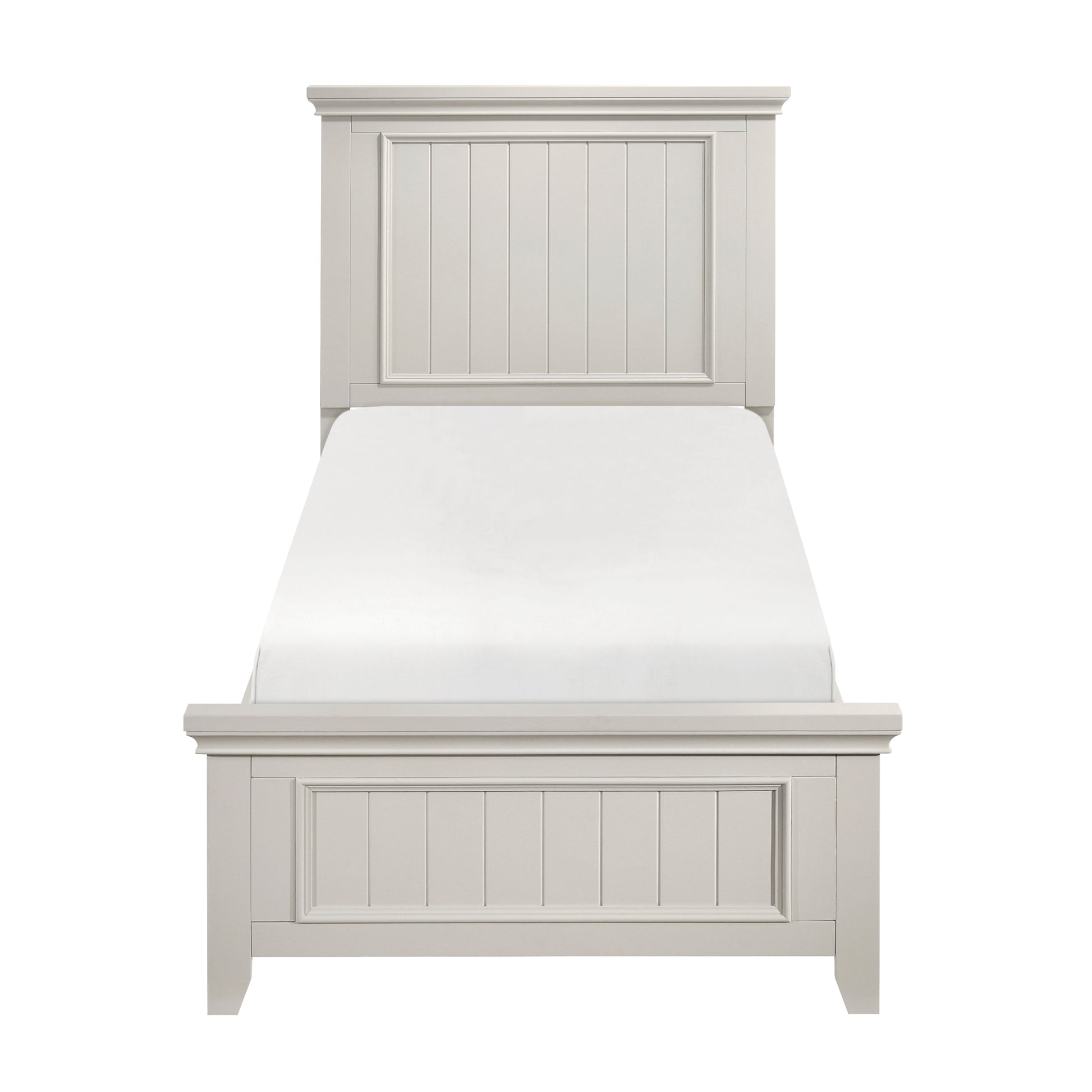 Farmhouse Style Twin Size Panel Bed 1Pc Classic White Finish Modern Bedroom Wooden Furniture Box Spring Required Twin White Wood Bedroom Farmhouse,Modern Panel Wood