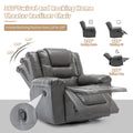 Home Theater Recliner Set Manual Recliner Chair With Wide Armrest, Two Built In Cup Holders For Living Room,Bedroom, Grey Grey Foam Pu