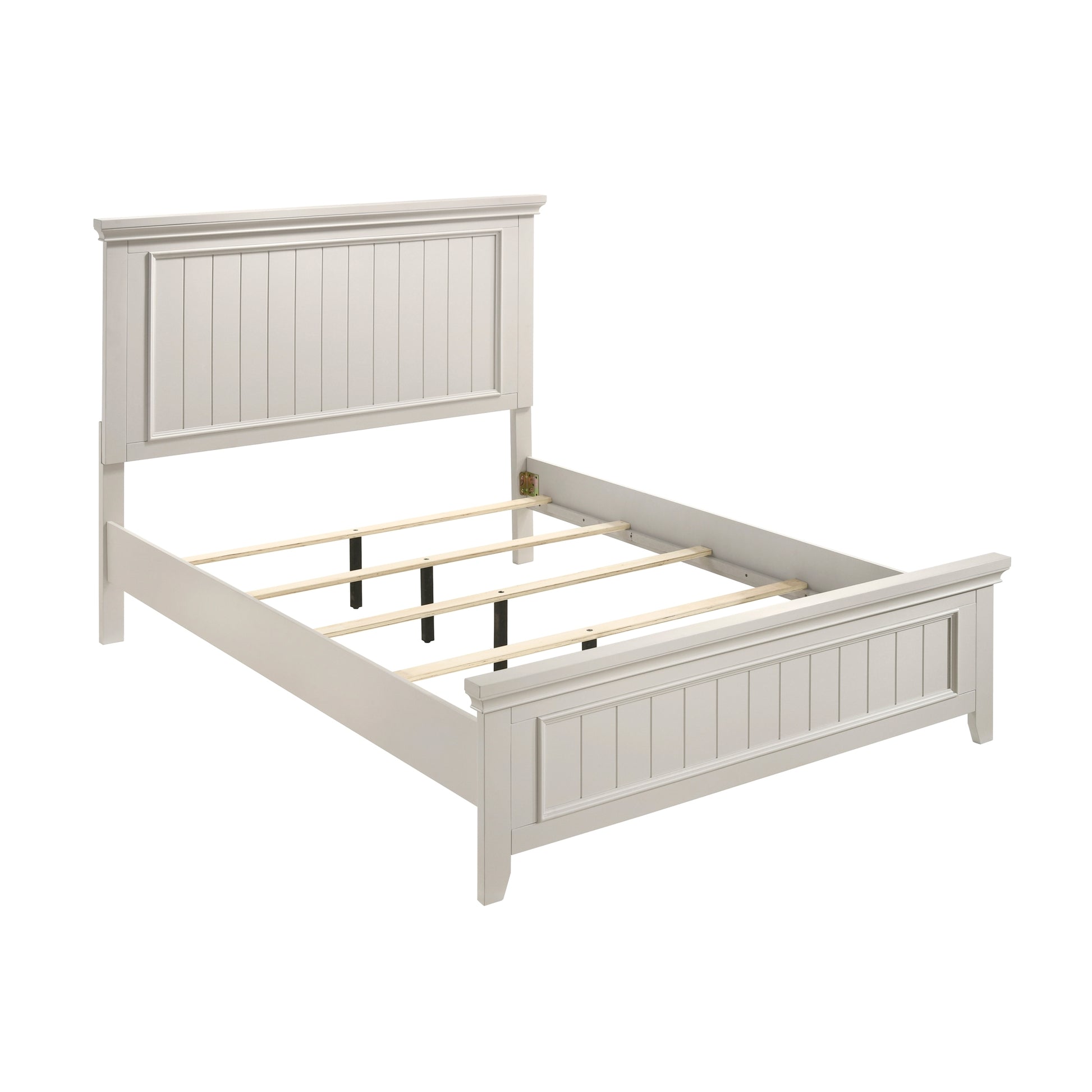 Farmhouse Style Queen Size Panel Bed 1Pc Classic White Finish Modern Bedroom Wooden Furniture Box Spring Required Queen White Wood Bedroom Farmhouse,Modern Panel Wood