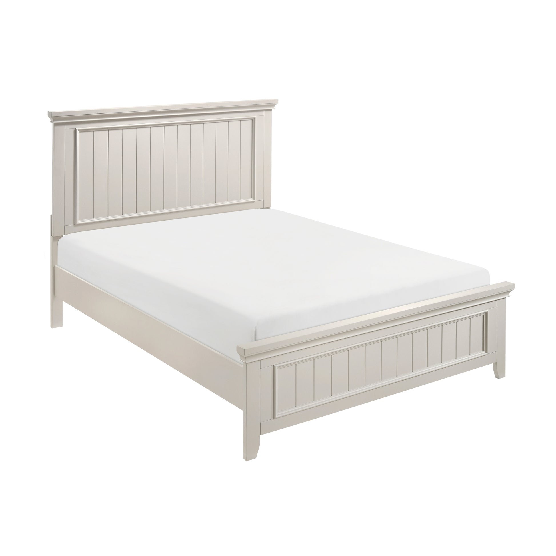 Farmhouse Style Queen Size Panel Bed 1Pc Classic White Finish Modern Bedroom Wooden Furniture Box Spring Required Queen White Wood Bedroom Farmhouse,Modern Panel Wood