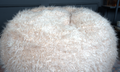 Mahin 5 Foot Rounded Faux Fur Bean Bag, Taupe Taupe Faux Fur