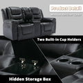 Home Theater Recliner Set Manual Recliner Chair With Wide Armrest, Two Built In Cup Holders For Living Room,Bedroom, Black Old Sku:Sg000760Aab Black Foam Pu Leather