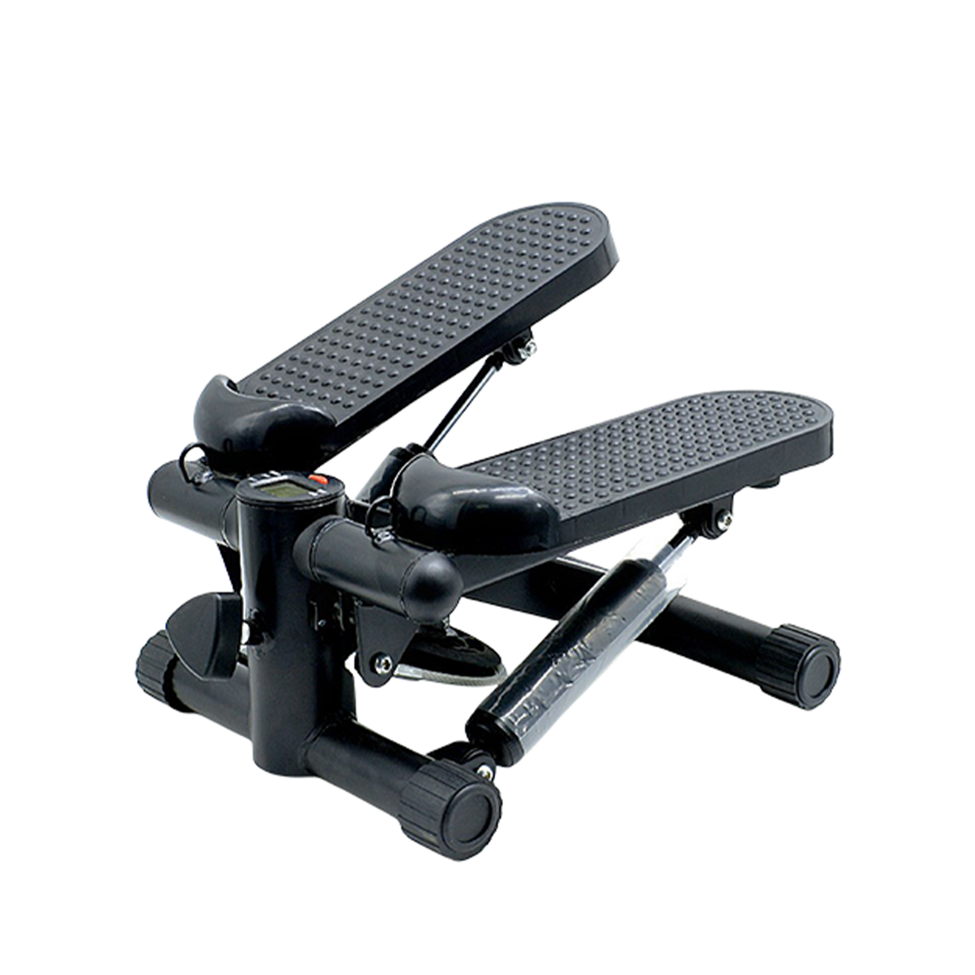 Mini Stepper For Exercise 300 Lbs Loading Capacity, Hydraulic Fitness Stepper With Lcd Monitor Black Steel