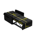 Sofa Bed Chair 3 In 1 Convertible, Recliner, Single Recliner, Suitable For Small Spaces With Adjustable Back Black Black Light Brown Velvet Wood Primary Living Space Loose Back Modern,Traditional Eucalyptus Rolled Arms Solid Wood Mdf Resin Metal & Wood 1