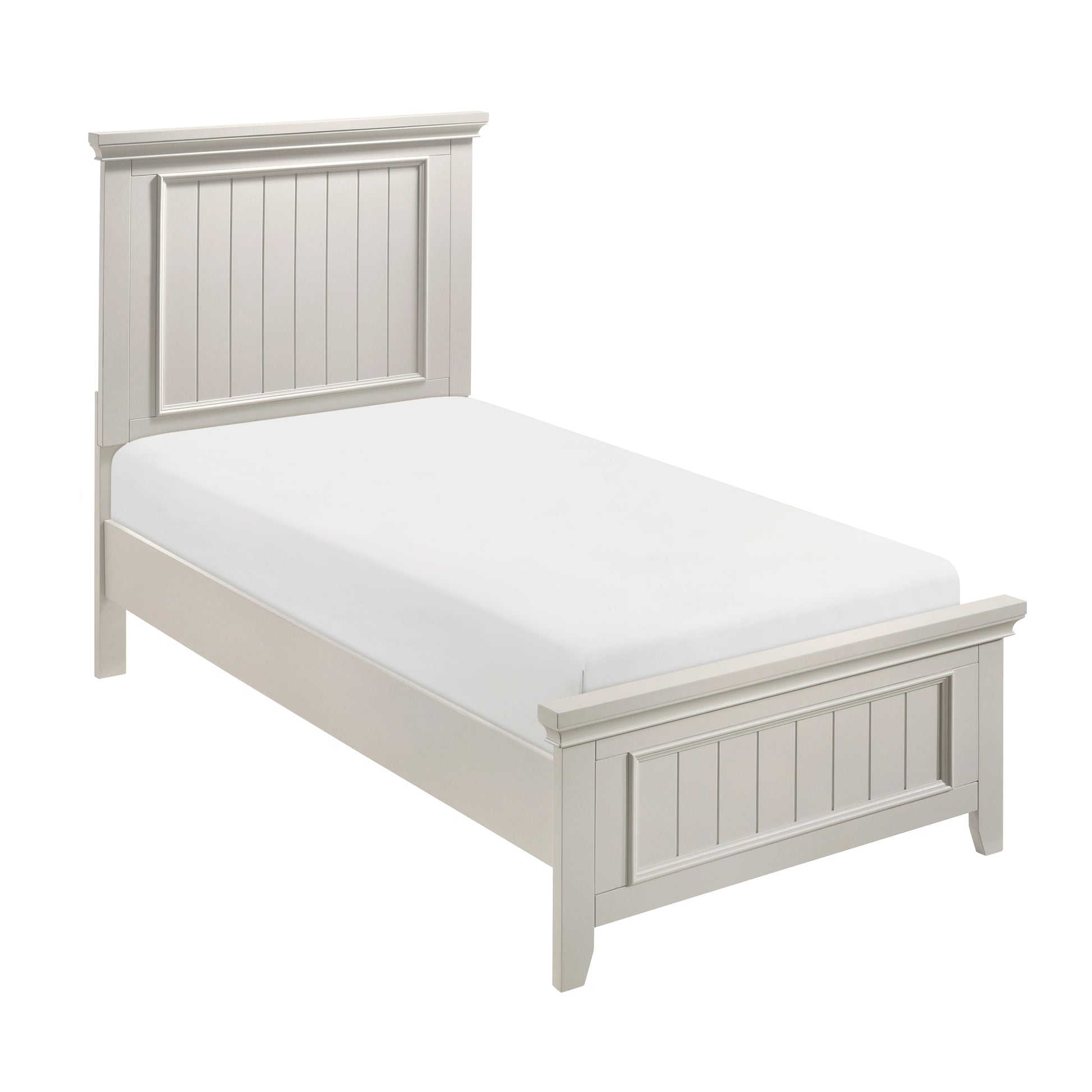 Farmhouse Style Twin Size Panel Bed 1Pc Classic White Finish Modern Bedroom Wooden Furniture Box Spring Required Twin White Wood Bedroom Farmhouse,Modern Panel Wood