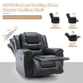 Home Theater Recliner Set Manual Recliner Chair With Wide Armrest, Two Built In Cup Holders For Living Room,Bedroom, Black Old Sku:Sg000760Aab Black Foam Pu Leather