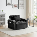 1 Versatile Foldable Sofa Bed In 3 Lengths, Modern Sofa Sofa Sofa Velvet Pull Out Bed, Adjustable Back And With Usb Port And Ashtray And Swivel Phone Stand Black Black Velvet Wood Primary Living Space Cushion Back Light Duty Modern,Traditional Eucalyptus