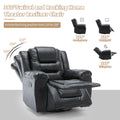 3 Seater Home Theater Recliner Manual Recliner Chair With Two Built In Cup Holders For Living Room,Bedroom, Black Old Sku:Pp302955Aab Black Foam Pu