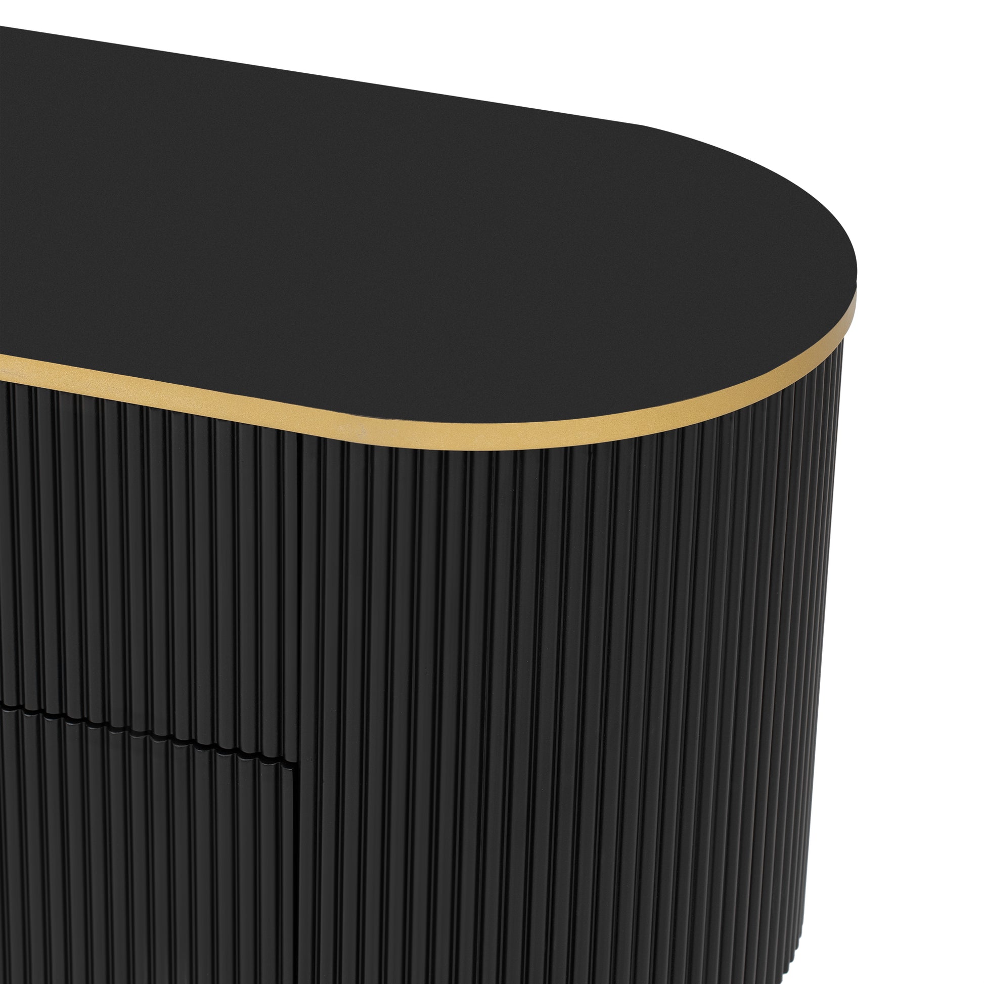 Modern Tv Stand For Tvs Up To 80 Inches, Entertainment Center With 4 Drawers And 1 Cabinet, Wood Tv Console Table With Metal Legs And Handles For Living Room Black 70 79 Inches Mdf