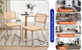 Dining Chairs Set Of 2, Velvet Rattan Side Accent Chairs With Chrome Legs, Modern Mid Century Breuer Designed Chairs, Upholstered Dining Living Room Kitchen Chairs Burly Wood Wood Stainless Steel