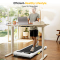 Under Desk Treadmill With Incline, Walking Pad For Home Office, Portable Walking Treadmill 2.5Hp, Walking Jogging Machine With 265 Lbs Weight Capacity App Remote Control Led Display White Gray Anti