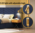Queen Size Velvet Bed Frame Vertical Channel Tufted Wingback Headboard Upholstered Platform Bed Strong Wooden Slats No Box Spring Needed Easy Assemblyroyal Blue Queen Retro Blue Wood Light Brown Bedroom Modern Bed Frame Wood