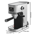 Geek Chef Espresso Machine, Cappuccino & Latte Machine With Ese Pod Filter & Milk Frother Steam Wand, Accurate Temperature & Time Control, Compact Coffee Machine For Home,Stainless Steel Silver Stainless Steel