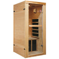 Single Person Far Infrared Sauna Room Natural Wood Paper Glass Metal