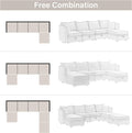 Modular Sectional Sofa, Convertible Sofa Couch With Storage, Sleeper Sectional Sofa Set, Flexible Modular Combinations Fabric Couch For Living Room Beige,6 Seat Sofa Beige Wood Soft Heavy Duty Fabric 6 Seat