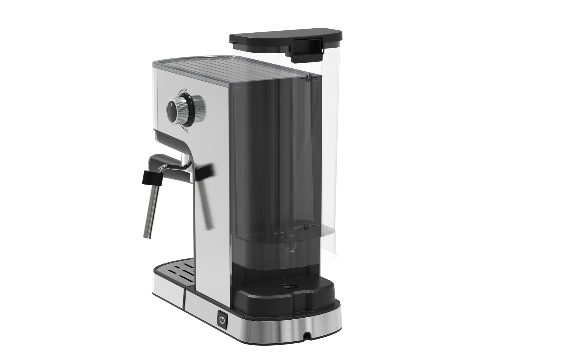 Geek Chef Espresso Machine, Cappuccino & Latte Machine With Ese Pod Filter & Milk Frother Steam Wand, Accurate Temperature & Time Control, Compact Coffee Machine For Home,Stainless Steel Silver Stainless Steel