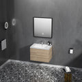 36'' Wall Hung Bathroom Vanity In Rose Wood With White Top 24Vangela 36 6102 Oak Mdf