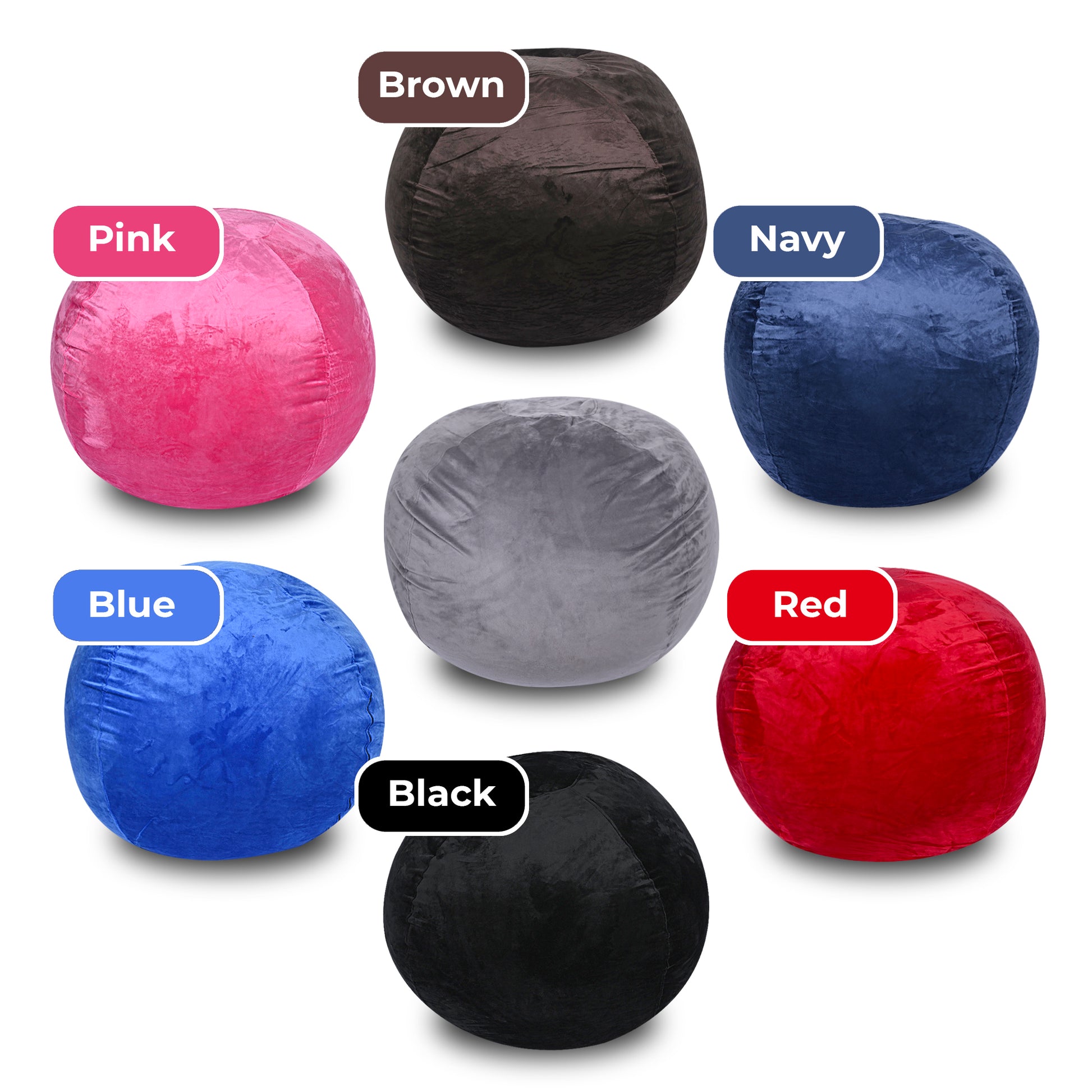 Minky Velvet Bean Bag Chair, Black 5Ft Plush Floor Chair For Kids And Adults W Washable Cover, Lounge Chair With Stretchable Fabric, Comfy Bedroom Chair, Filled With Shredded And Memory Foam. Black Velvet