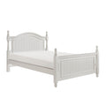 Classic White Finish 1Pc Full Size Poster Bed Wooden Traditional Bedroom Furniture Unique Style Headboard Footboard Box Spring Not Required Full White Wood Bedroom Classic,Traditional Four Poster Wood