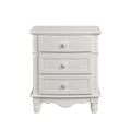 Classic Traditional White Finish 3 Drawers Nightstand 1Pc Decorative Accents Wooden Bedroom Furniture Bedside Table Turned Feet White 3 Drawers Bedroom Bedside Cabinet Classic,Traditional Drawers