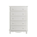 Classic Traditional White Finish 5 Drawers Storage Chest 1Pc Decorative Accents Wooden Bedroom Furniture Turned Feet White Bedroom Classic,Traditional Wood