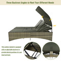 Patio Daybed Outdoor Daybed Outdoor Rattan Sun Lounger With Shelter Roof With Adjustable Backrest, Storage Box And 2 Cup Holders For Patio, Balcony, Poolside,Grey Yes Grey Seats 2 Water Resistant Frame Water Resistant Cushion Garden & Outdoor Sectional