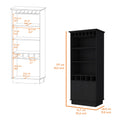 Black Glassware Rack Bar Cabinet 1 2 Shelves Black Primary Living Space Shelves Included Wood