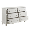 Classic Traditional White Finish 6 Drawers Dresser 1Pc Decorative Accents Wooden Bedroom Furniture Turned Feet White Bedroom Classic,Traditional Wood