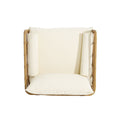 Club Chair Light Brown Foam Pe Rattan Iron