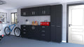 Megan Black 7 Piece Garage Set Black Wood