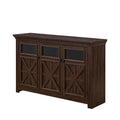3 Doors Cabinet Farmhouse Buffet Sideboard Cabinet, Farmhouse Tv Stand Barn Design Three Doors Cabinet Buffet Table Coffee Bar Wine Bar Storage Cabinet For Dining Room Espresso Espresso Mdf