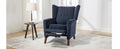 Mid Century Chenille Wingback Recliner Chair, Button Tufted Design Pushback Recliner Chair With Armrest And Solid Wood Legs, For Bedroom Living Room, Navy Blue Navy Blue Chenille